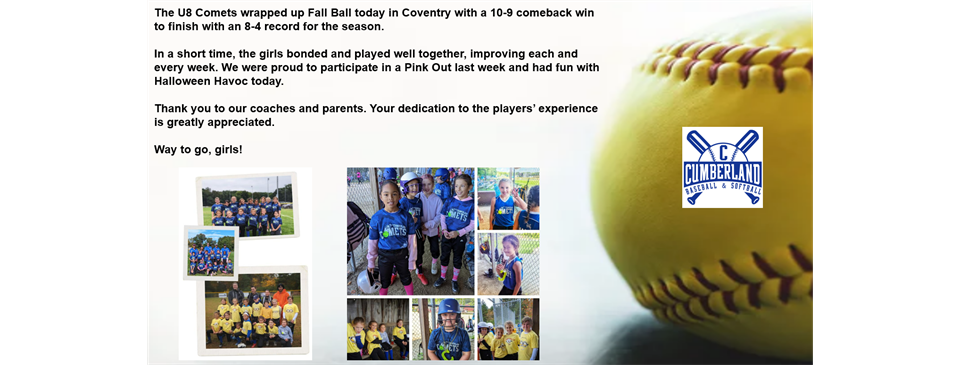 U8 Comets Wrapped Up Fall Ball!
