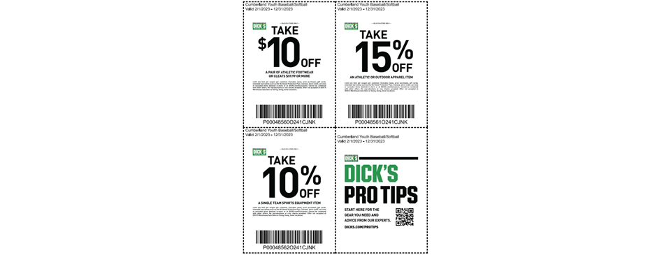 Dick’s Sporting Goods Coupons (Valid 2/1 - 12/31)